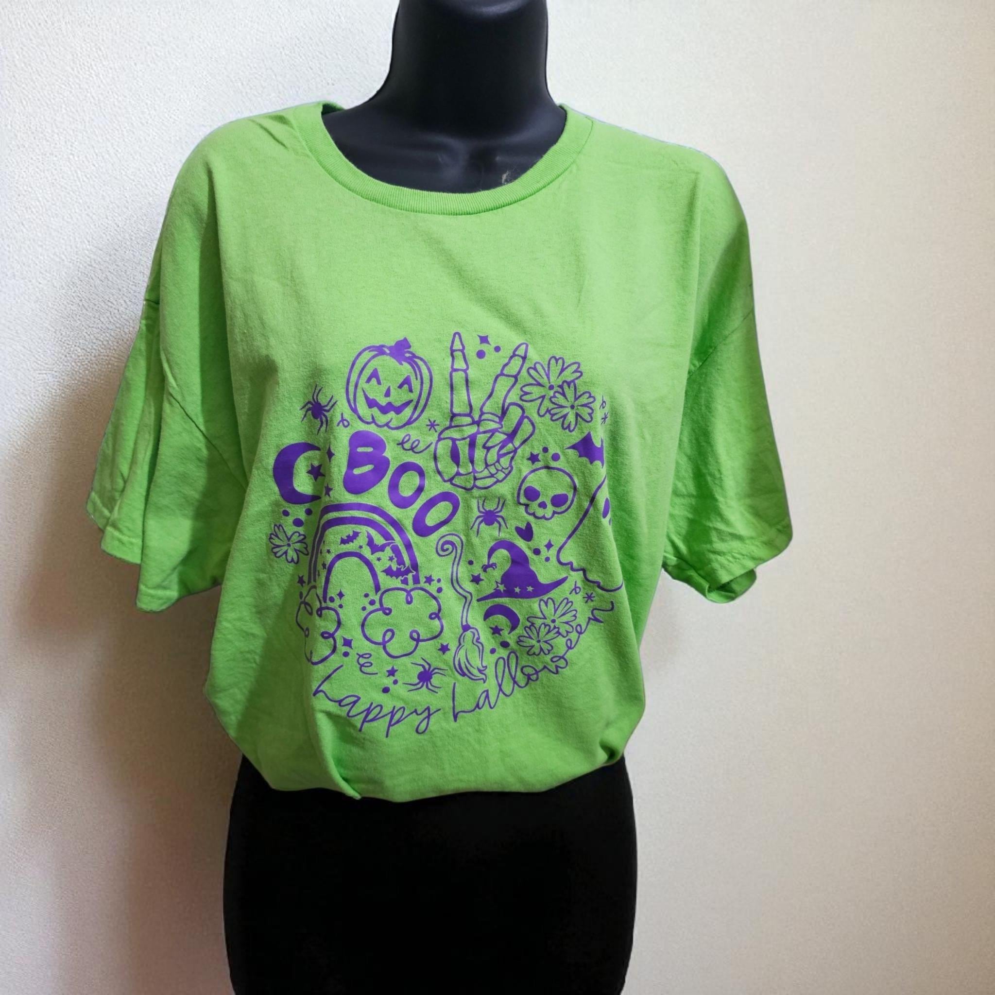 BOO and Happy Halloween Tee--- Spooky and Cute Tee