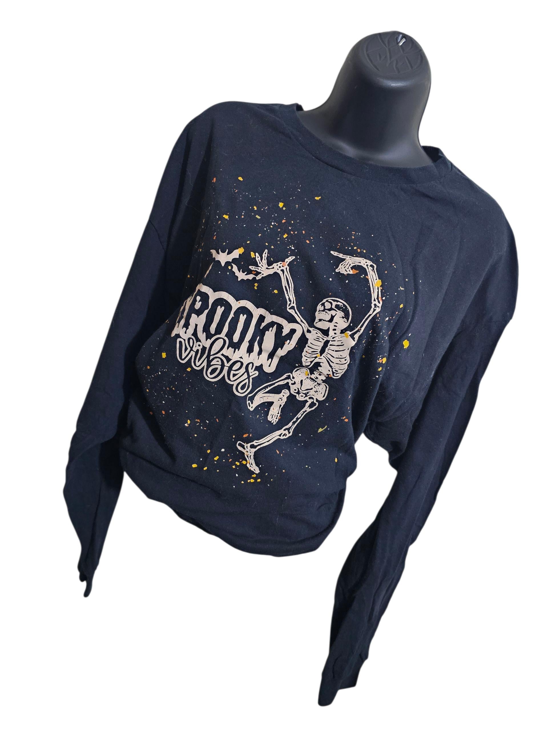Spooky Vibes Skeleton Sweatshirt * Halloween Skeleton Spooky Vibes*