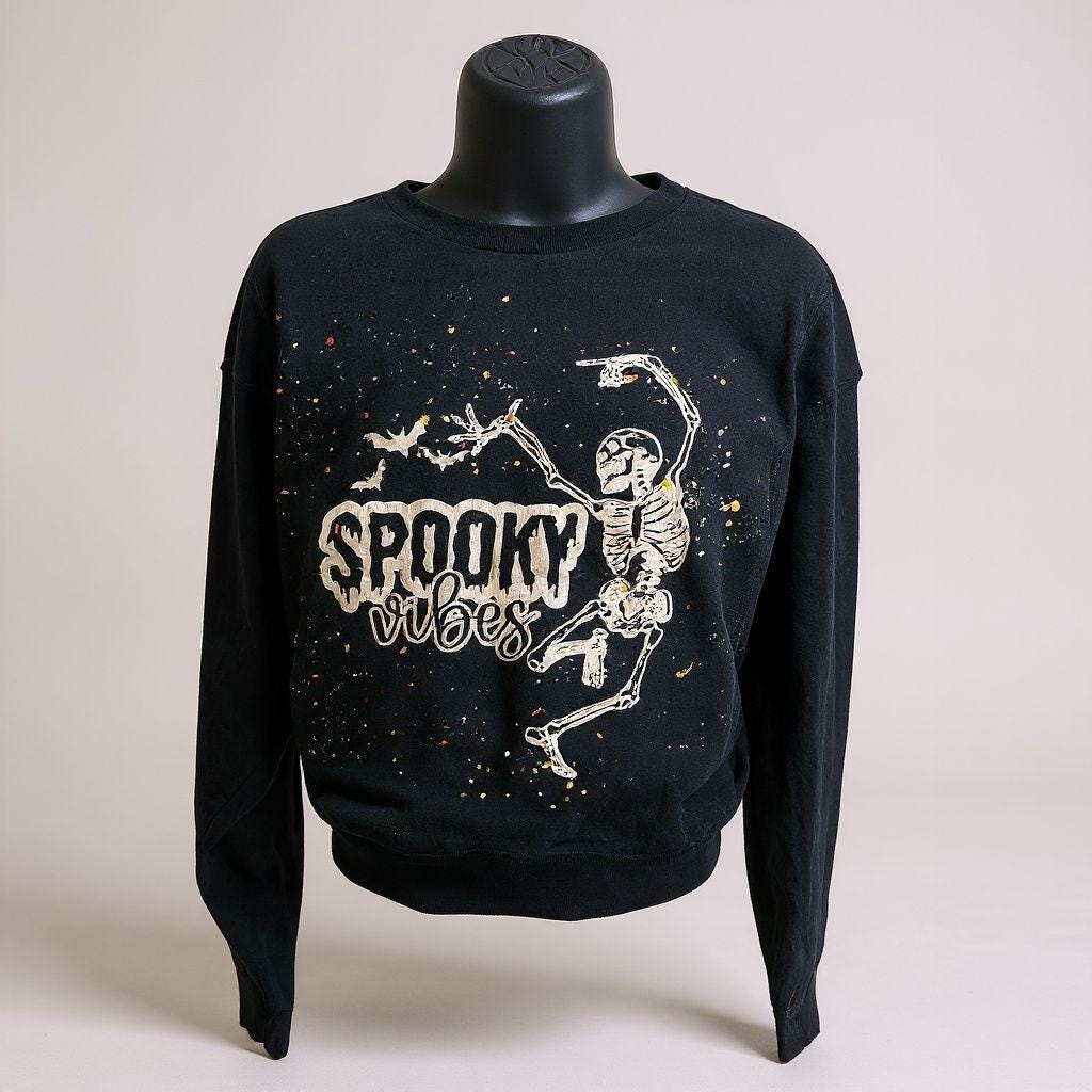 Spooky Vibes Skeleton Sweatshirt * Halloween Skeleton Spooky Vibes*