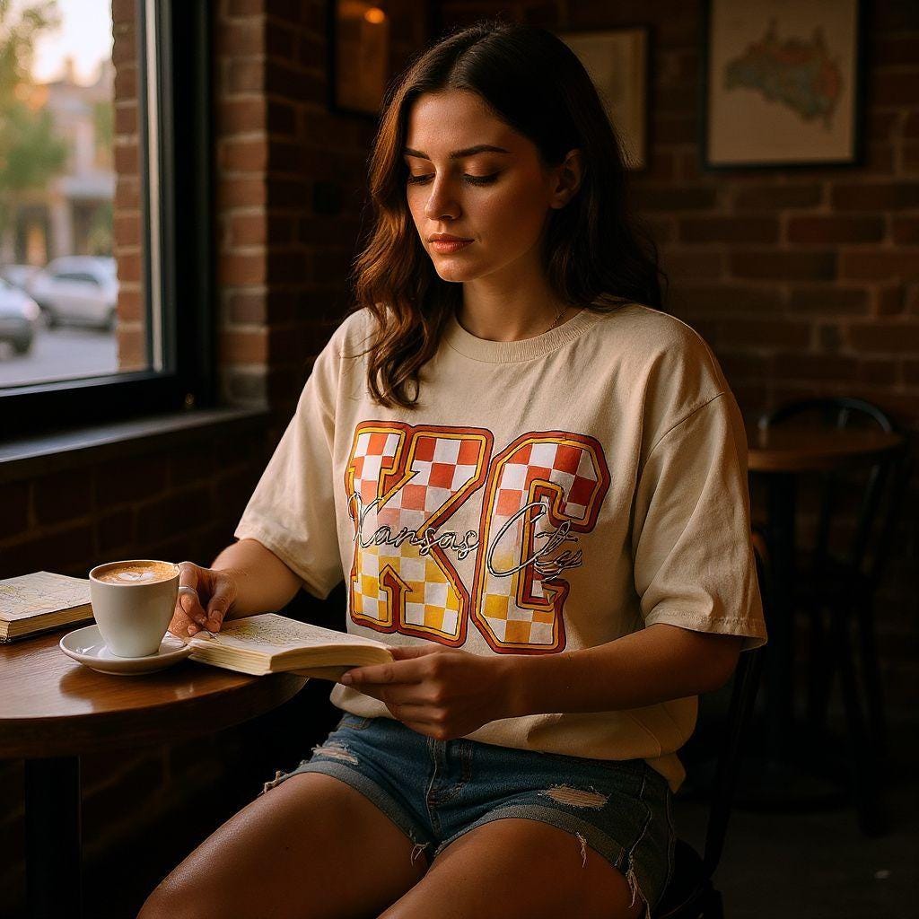 KC Checkered Script Tee* Kansas City* Bold Boho Style