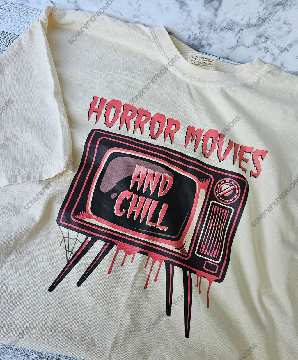Scream and Stream Horror Movies and Chill Graphic Tee