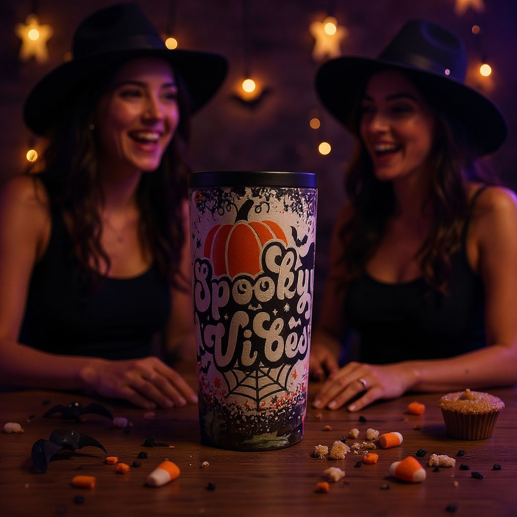 Spooky Vibes Skinny Can Tumbler
